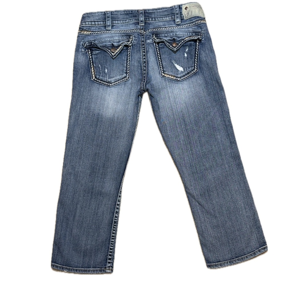 👖🤠 SILVER‎ Tuesday Bootcut Cropped Jeans Flap Pockets Western Denim | Sz 30